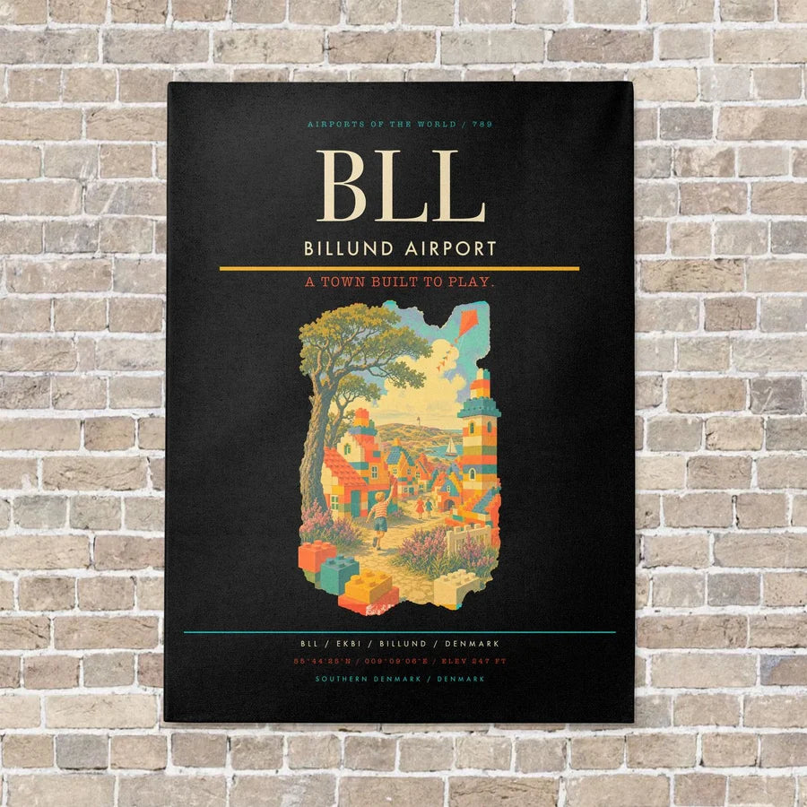 Billund Airport BLL - Canvas No Frame - Black