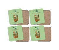 Thumbnail for Vinh International Airport (VII) design on light green 4 pieces set coaster