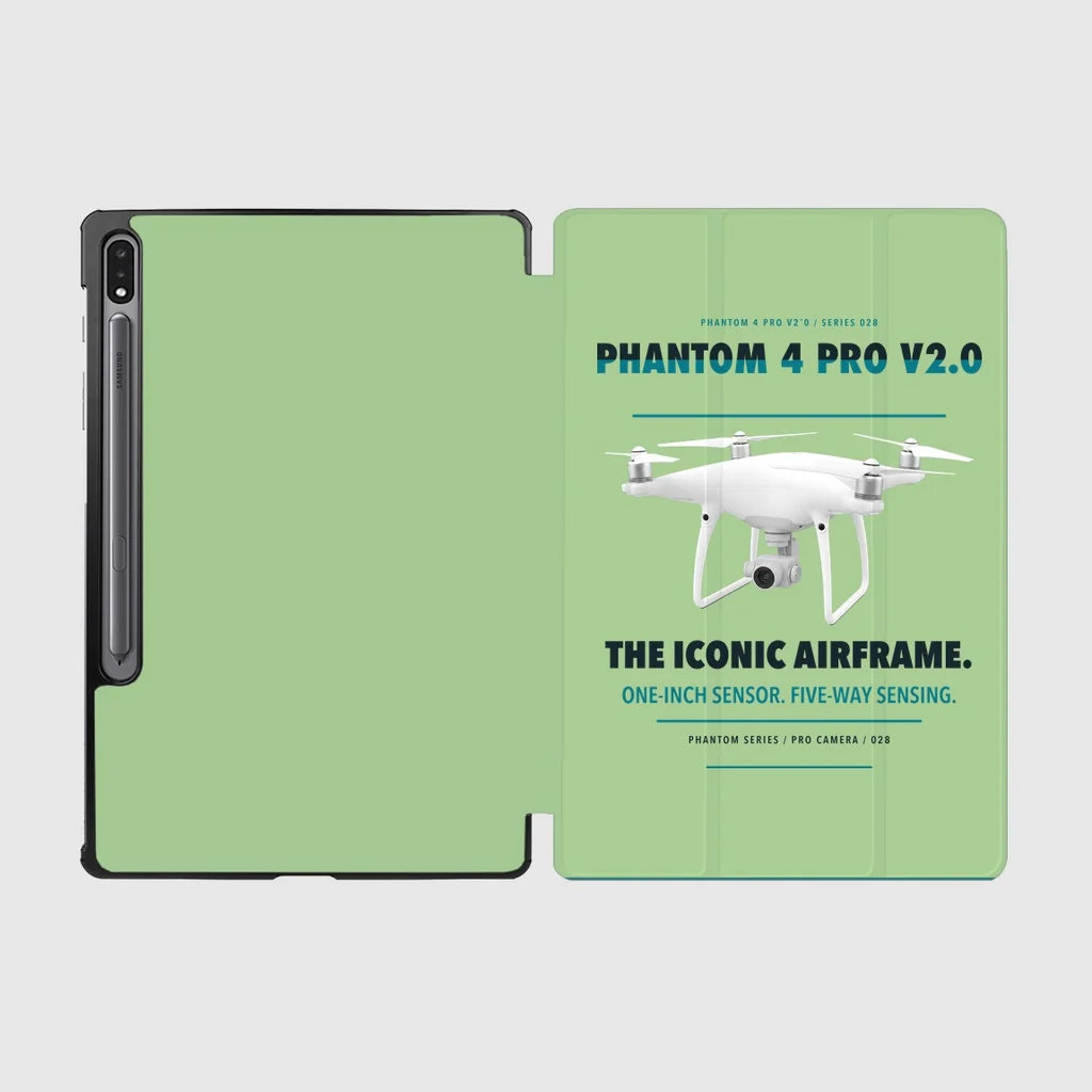 DJI Phantom 4 Pro V2.0 design on light green samsung tablet tablet case