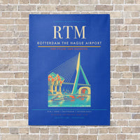 Thumbnail for Rotterdam The Hague Airport RTM vertical canvas print - no frame - blue background