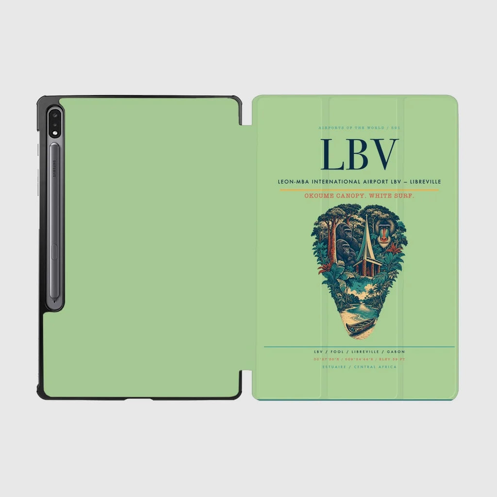 Leon-Mba International Airport (LBV) design on light green samsung tablet tablet case
