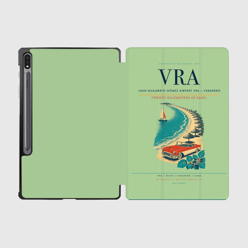 Juan Gualberto Gómez Airport (VRA) design on light green samsung tablet tablet case