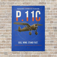 Thumbnail for PZL P.11c vertical canvas print - no frame - blue background