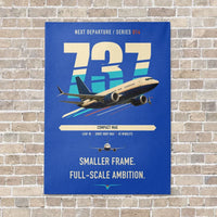 Thumbnail for Boeing 737 MAX 7 vertical canvas print - no frame - blue background