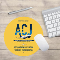 Thumbnail for Airbus ACJ319neo design on yellow round mouse pad