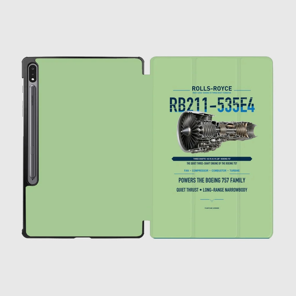 RB211-535E4 design on light green samsung tablet tablet case