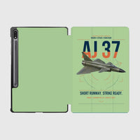 Thumbnail for Saab AJ 37 Viggen design on light green samsung tablet tablet case