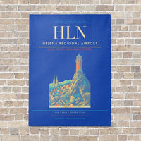 Thumbnail for Helena Regional Airport HLN vertical canvas print - no frame - blue background