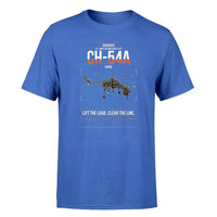 Thumbnail for Sikorsky CH-54A Tarhe design on blue t-shirt, single-side print