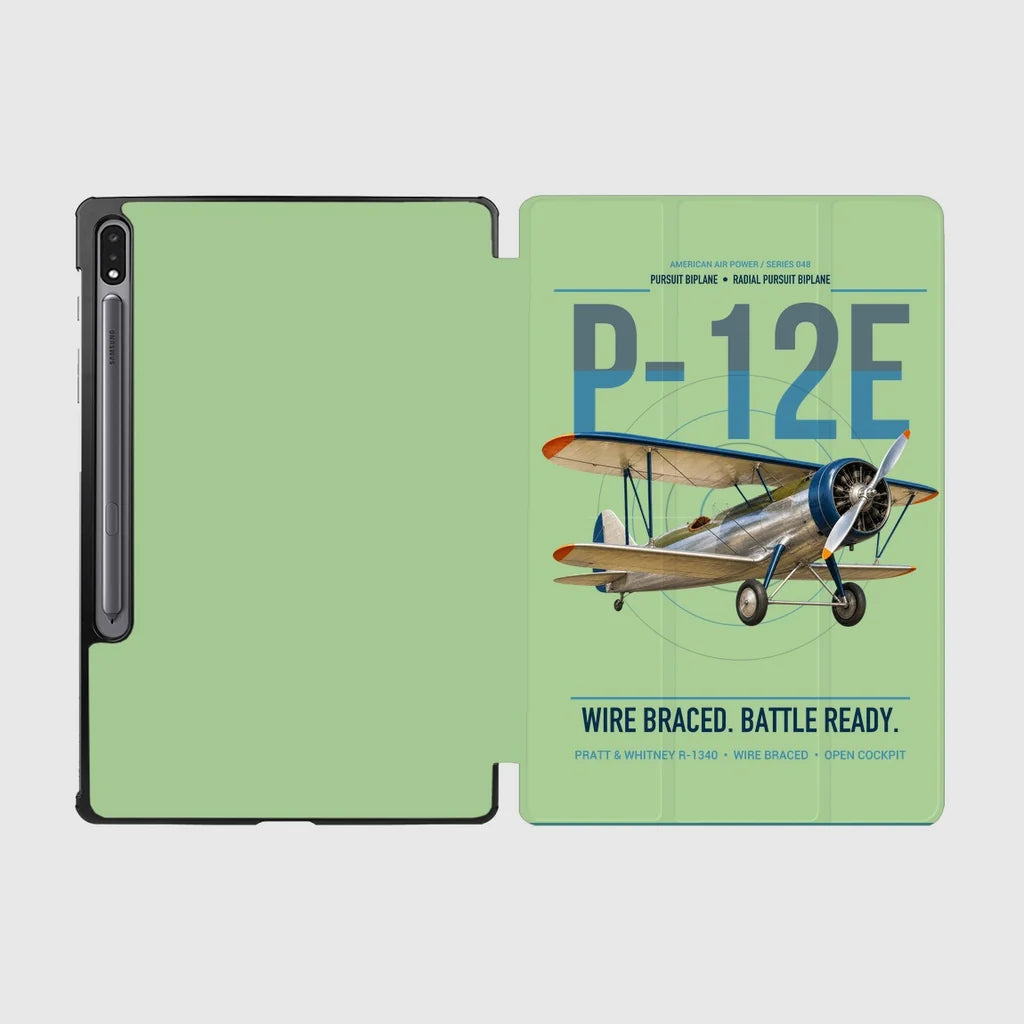 Boeing P-12E design on light green samsung tablet tablet case