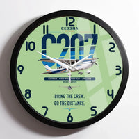 Thumbnail for Cessna T207A Stationair 8 design on light green framed wall clock