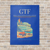 Thumbnail for Great Falls International Airport GTF vertical canvas print - no frame - blue background