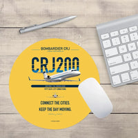 Thumbnail for Bombardier CRJ200 design on yellow round mouse pad