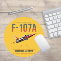 Thumbnail for F-107A Ultra Sabre design on yellow round mouse pad