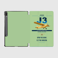 Thumbnail for Piper J-3 Cub design on light green samsung tablet tablet case