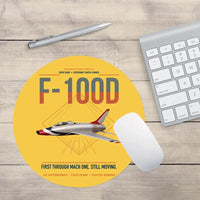 Thumbnail for F-100D Super Sabre design on yellow round mouse pad