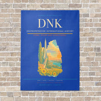 Thumbnail for Dnipropetrovsk International Airport DNK vertical canvas print - no frame - blue background