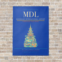 Thumbnail for Mandalay International Airport MDL vertical canvas print - no frame - blue background