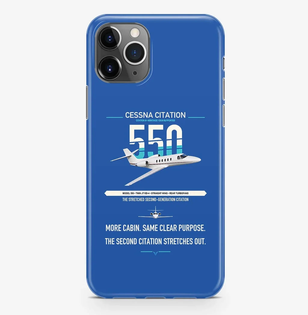 Cessna Citation 550 - Citation II design on blue magsafe iphone case, for iPhone Pro Max