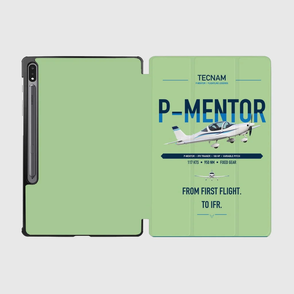 Tecnam P-Mentor design on light green samsung tablet tablet case