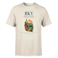 Thumbnail for Reykjavík Airport (RKV) T-Shirt single-side front print in Beige | reykjavík-airport-rkv-double-side-t-shirt