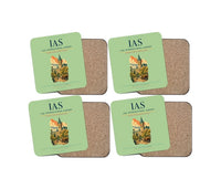 Thumbnail for Iași International Airport (IAS) design on light green 4 pieces set coaster