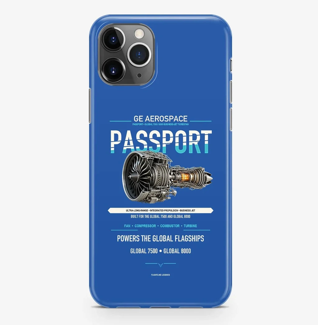 PASSPORT Case ProMax design on blue iphone case promax