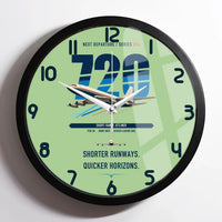 Thumbnail for Boeing 720B design on light green framed wall clock