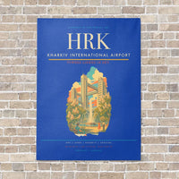 Thumbnail for Kharkiv International Airport HRK vertical canvas print - no frame - blue background