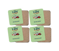 Thumbnail for Sikorsky S-92A design on light green 4 pieces set coaster