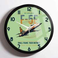Thumbnail for F-5E Tiger II design on light green framed wall clock