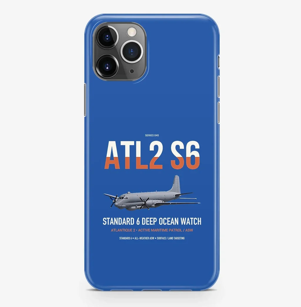 Atlantique 2 Standard 6 design on blue magsafe iphone case, for iPhone Pro Max