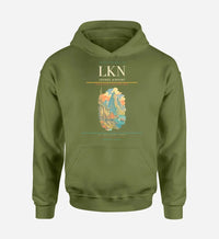Thumbnail for Leknes Airport (LKN) design on green army hoodie single-side print