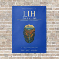 Thumbnail for Līhuʻe Airport LIH vertical canvas print - no frame - blue background
