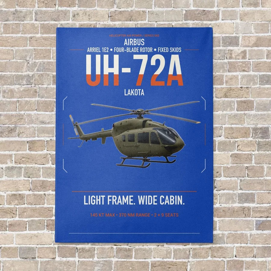 Airbus UH-72A Lakota vertical canvas print - no frame - blue background