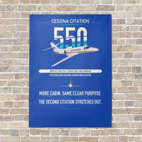 Thumbnail for Cessna Citation 550 - Citation II vertical canvas print - no frame - blue background