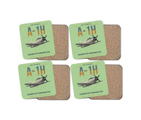 Thumbnail for A-1H Skyraider design on light green 4 pieces set coaster