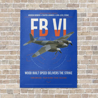 Thumbnail for de Havilland Mosquito FB VI vertical canvas print - no frame - blue background