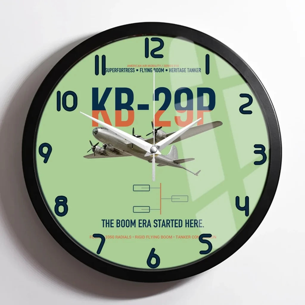KB-29P SUPERFORTRESS design on light green framed wall clock