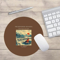 Thumbnail for VINTAGE G4350 - The Reindeer Crossing - Designed Mouse Pads design on brown round