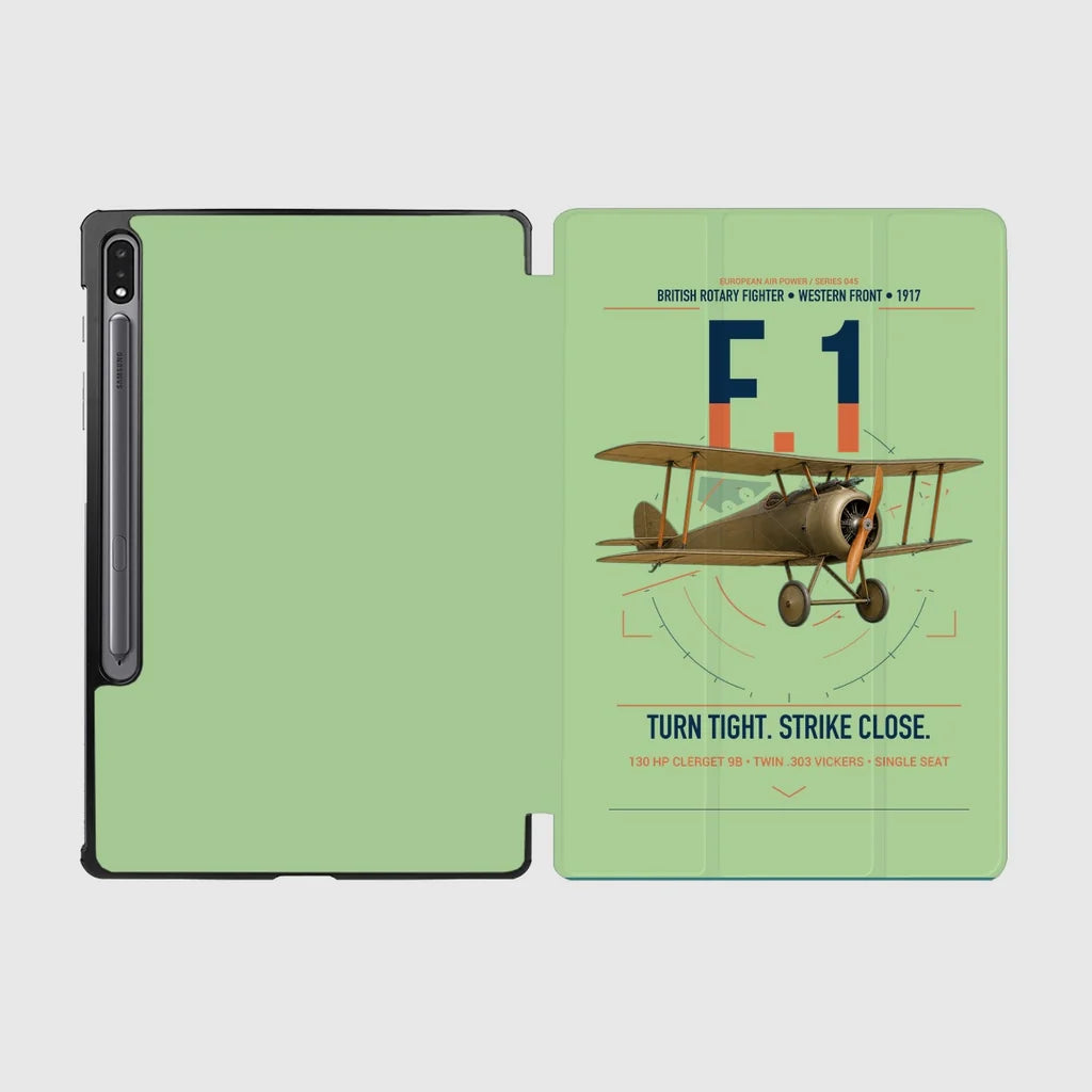 Sopwith Camel F.1 design on light green samsung tablet tablet case
