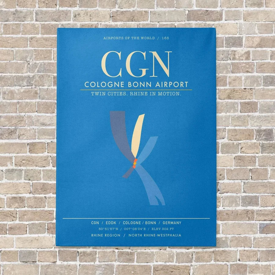 Cologne Bonn Airport CGN - Canvas Framed - Turquoise