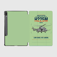 Thumbnail for Airbus Helicopters H225M Caracal design on light green samsung tablet tablet case