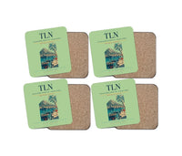 Thumbnail for Toulon-Hyères Airport (TLN) design on light green 4 pieces set coaster
