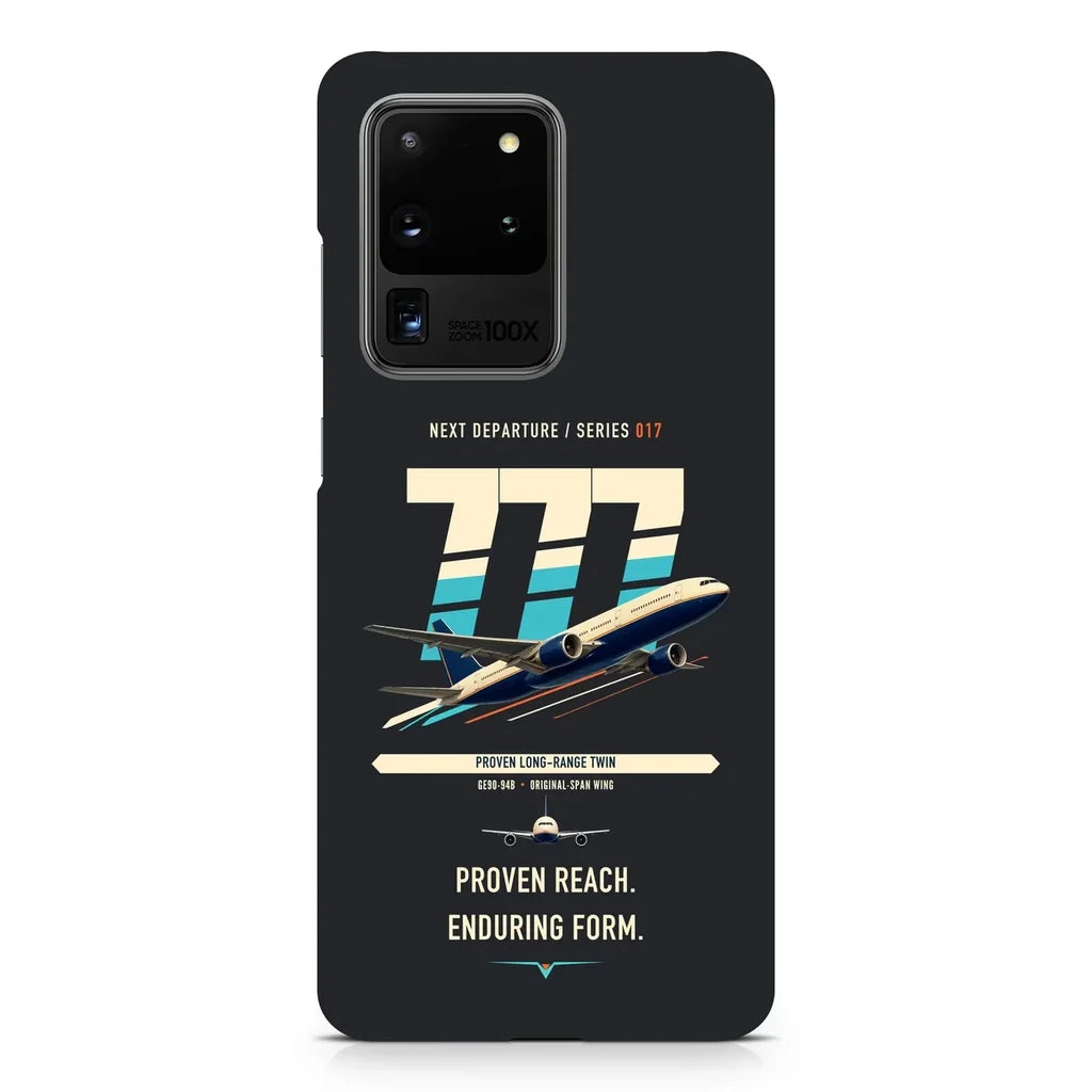 Boeing 777-200ER design on samsung case - black