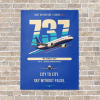 Thumbnail for Boeing 737 MAX 8 vertical canvas print - no frame - blue background