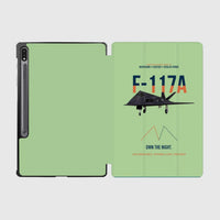 Thumbnail for F-117A Nighthawk Own The Night design on light green samsung tablet tablet case