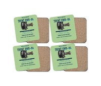 Thumbnail for TRENT XWB-84 design on light green 4 pieces set coaster
