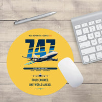 Thumbnail for Boeing 747-400 design on yellow round mouse pad