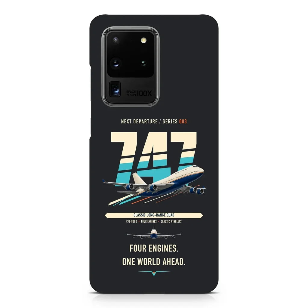 Boeing 747-400 design on samsung case - black